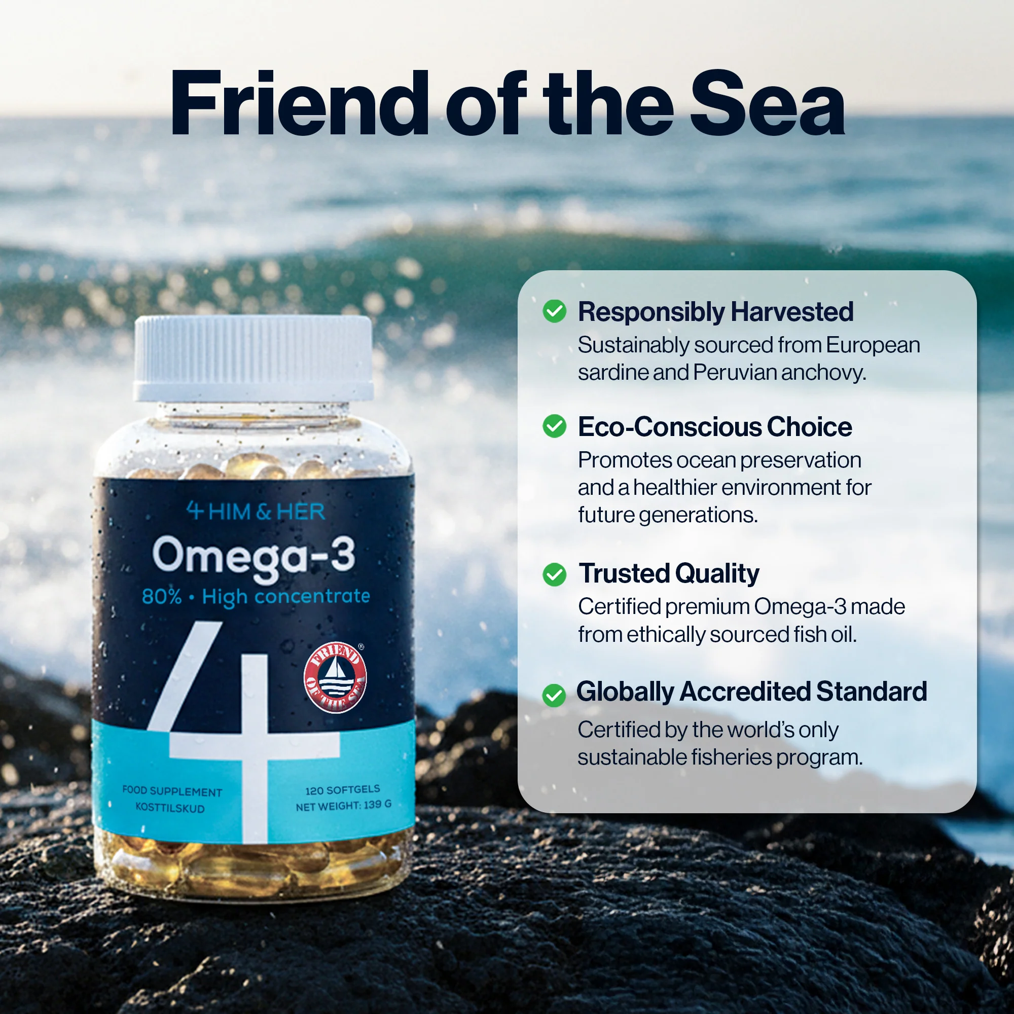 4 HIM & HER Omega 3 Fish Oil 80% Concentrated Omega3 with EPA, DHA & DPA 120 Softgels - Image 5