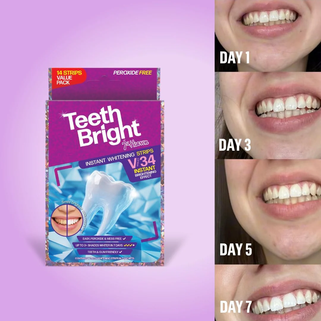 7th Heaven Teeth Bright Whitening Strips 14s - Image 4