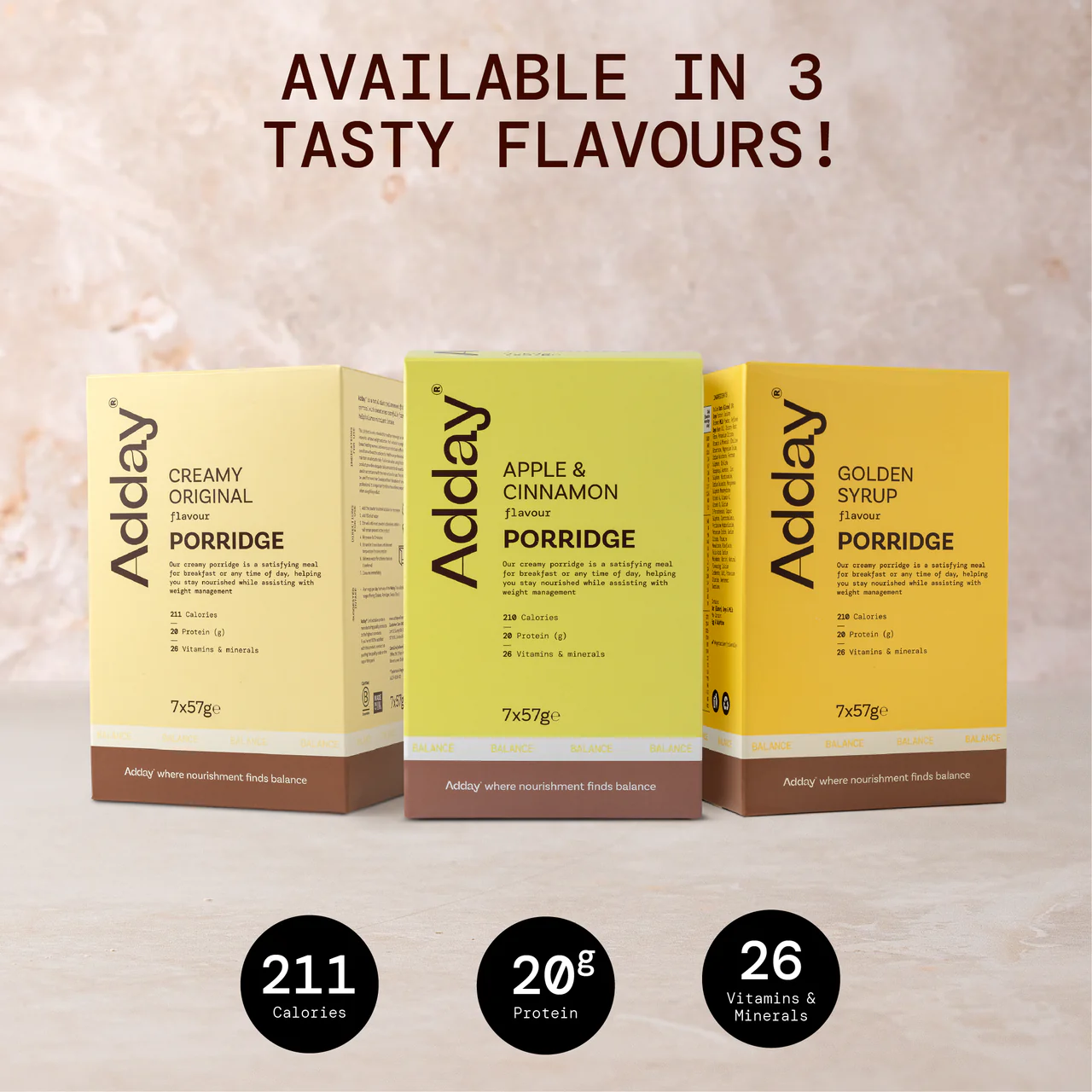 Adday Apple & Cinnamon Flavoured Oat Porridge 7 Sachets - Image 7