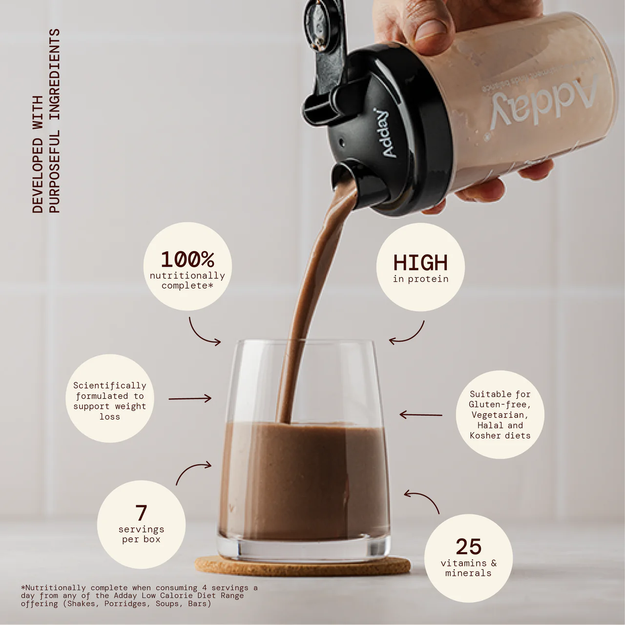 Adday Chocolate Flavoured Shake 7 Sachets - Image 3