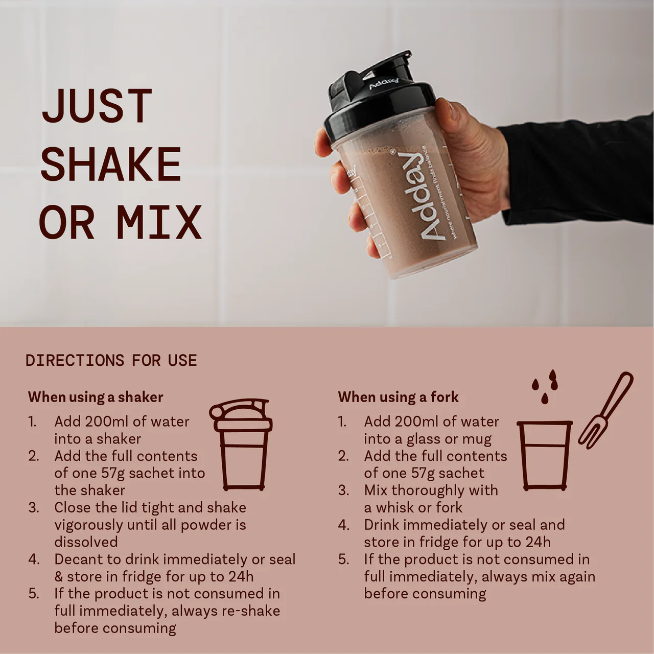 Adday Chocolate Flavoured Shake 7 Sachets - Image 4