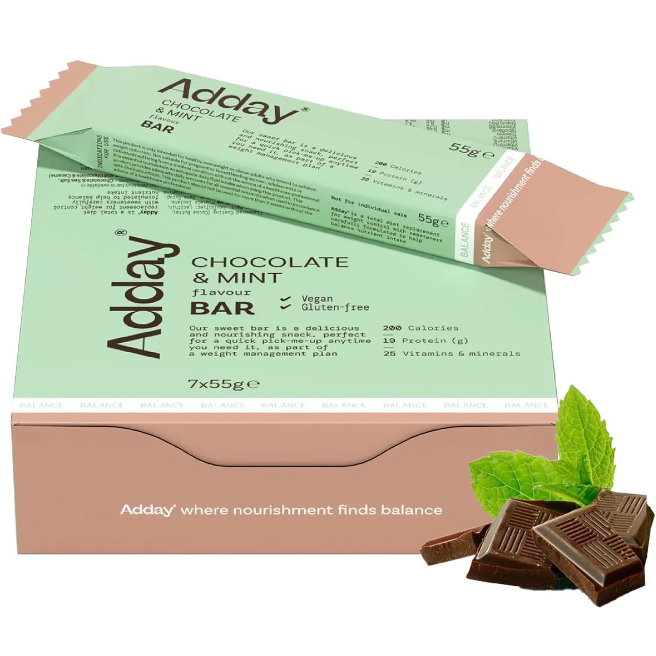 Adday Chocolate Mint Flavoured Bars 7 Bars