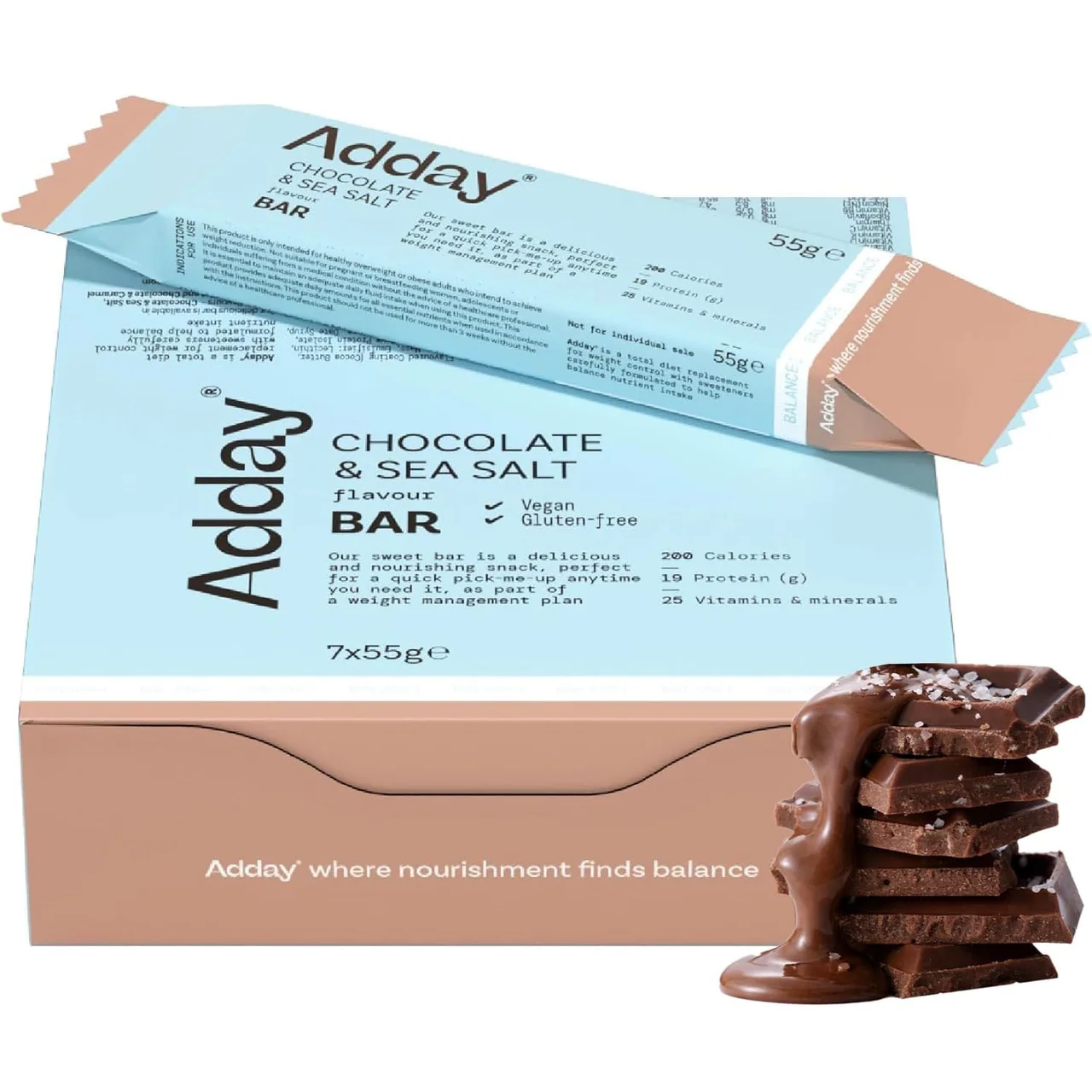 Adday Chocolate & Sea Salt Flavoured Bars 7 Bars