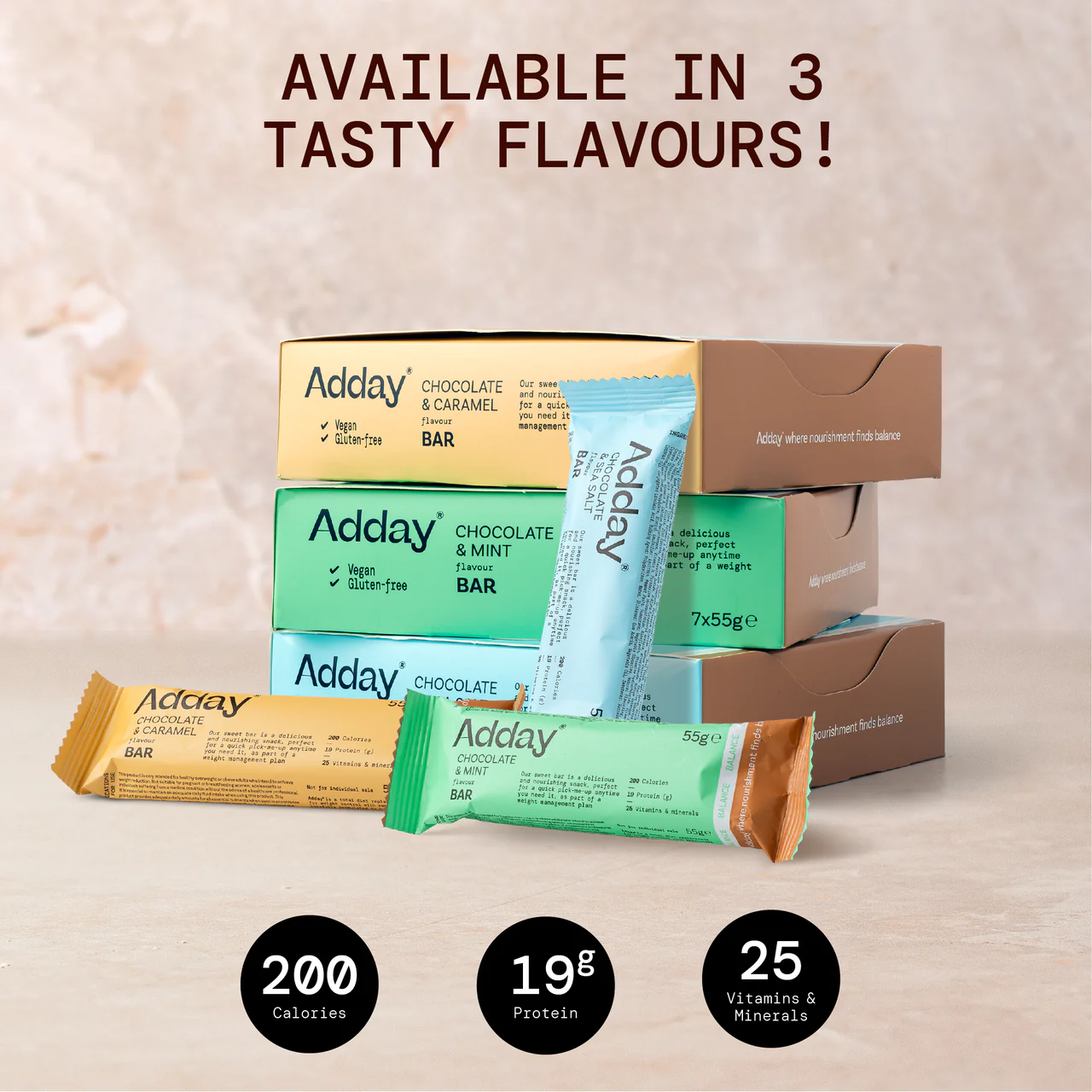 Adday Chocolate & Sea Salt Flavoured Bars 7 Bars - Image 7