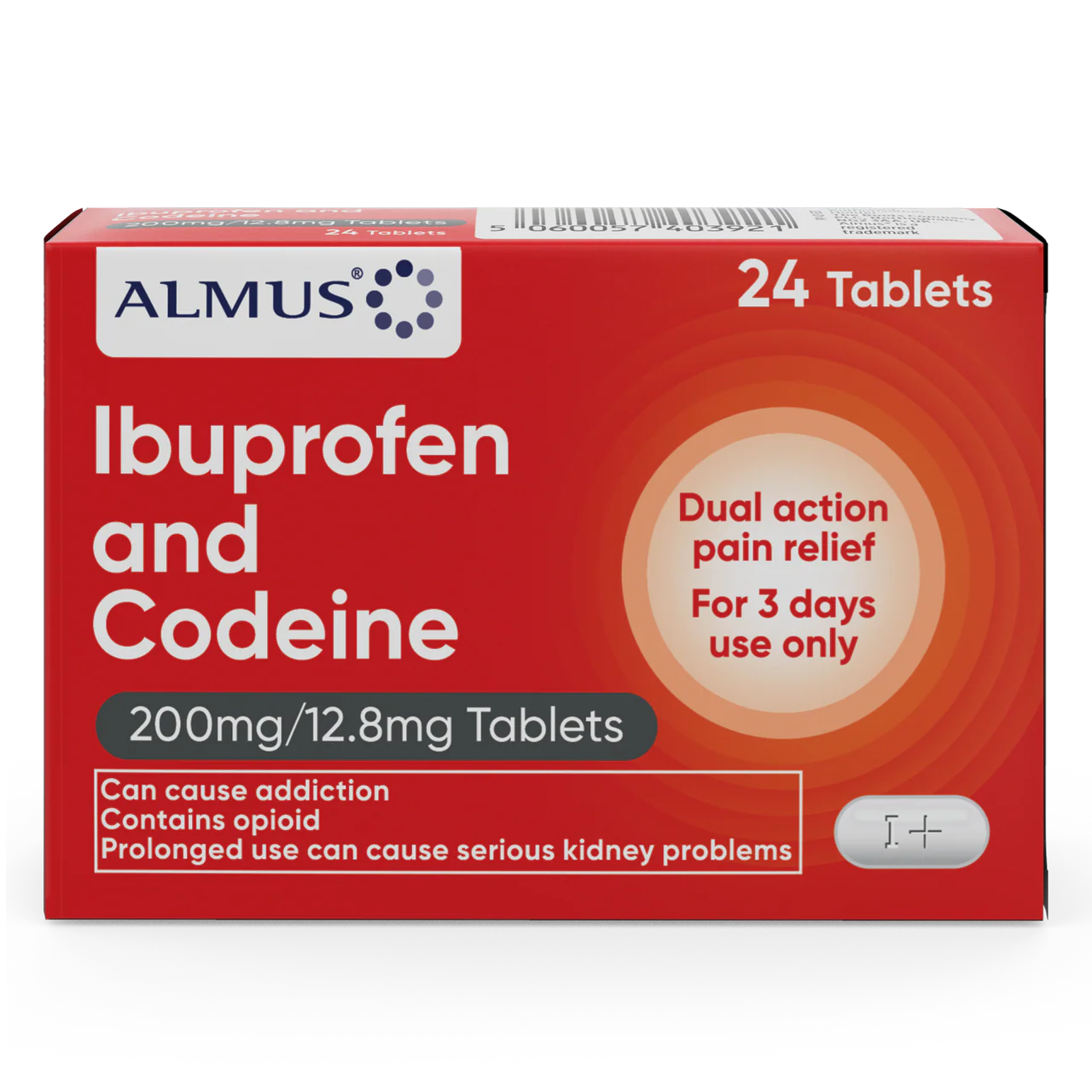 Almus Ibuprofen & Codeine 200mg/12.8mg Tablets 24 Tablet