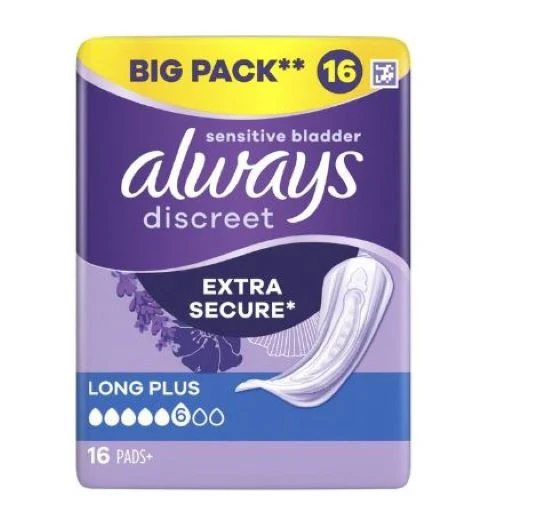Always Discreet Long Plus Pads 16s