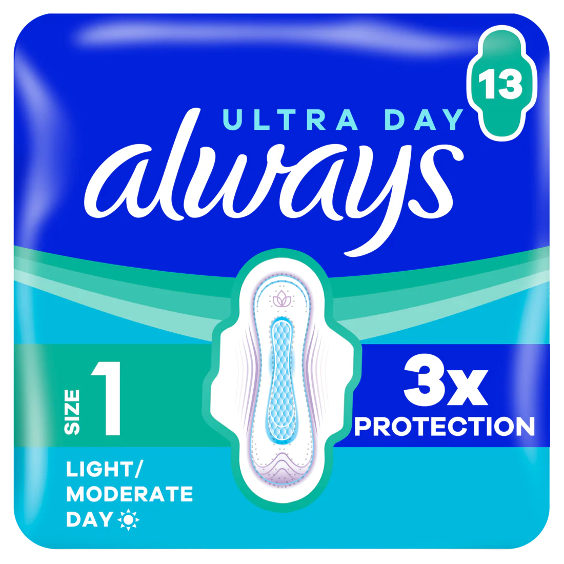 Always Ultra Size 1 Pads with Wings 13 Pads