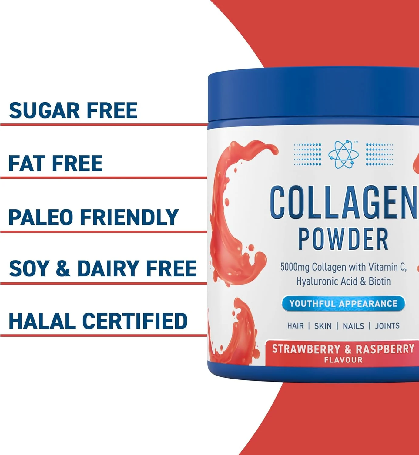 Applied Nutrition Collagen Powder Strawberry Raspberry Flavour 165g - Image 6