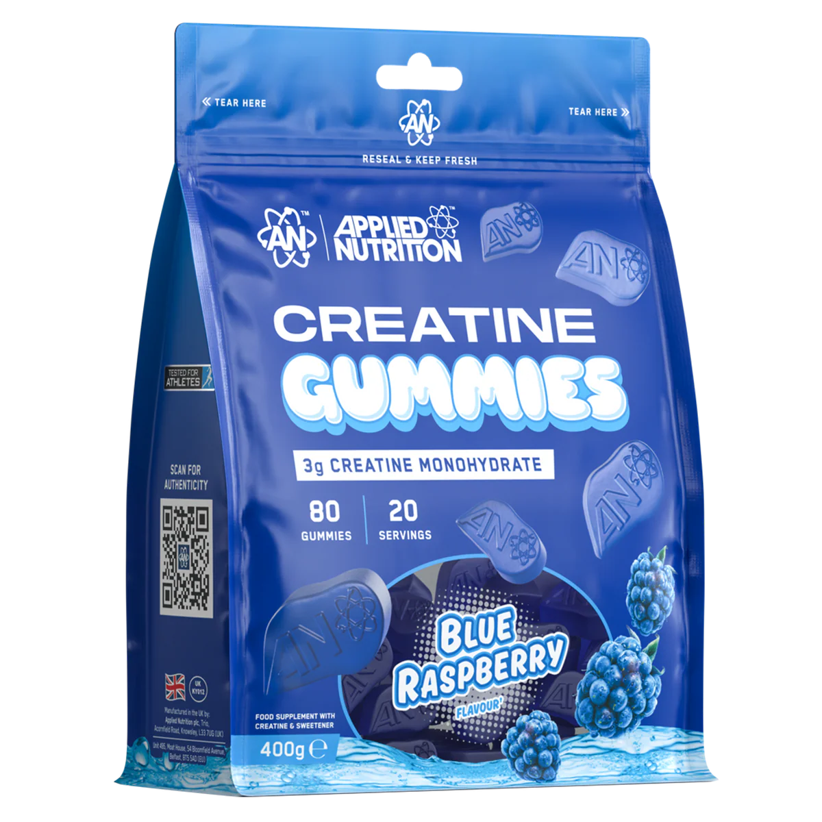 Applied Nutrition Creatine Monohydrate Blue Raspberry Flavour 80 Gummies