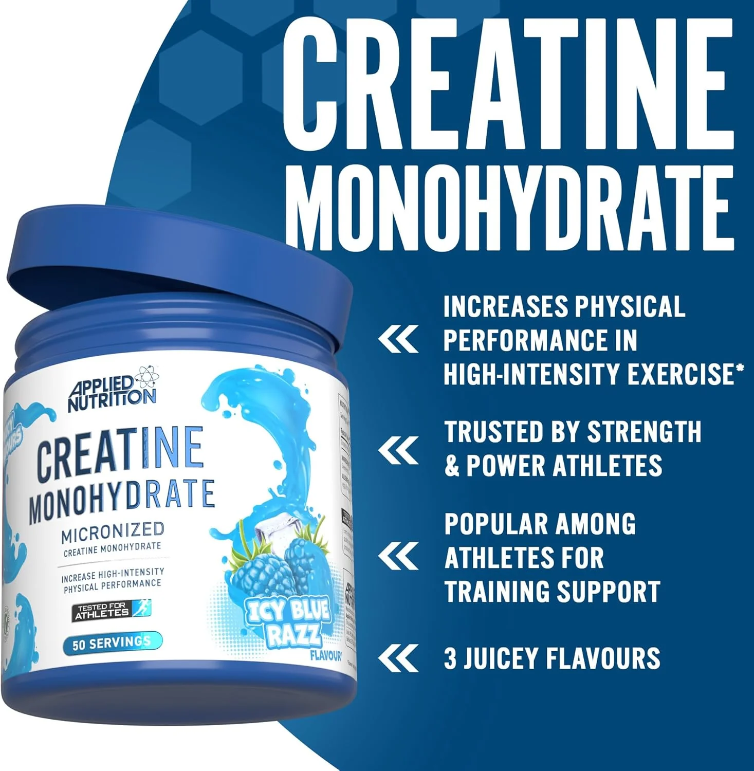 Applied Nutrition Creatine Monohydrate Powder Unflavoured 250g - Image 3