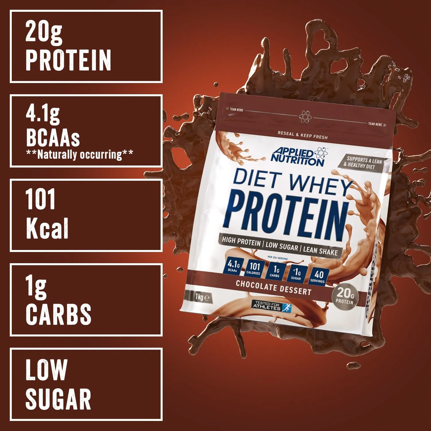 Applied Nutrition Diet Protein Chocolate Flavour 1kg - Image 3