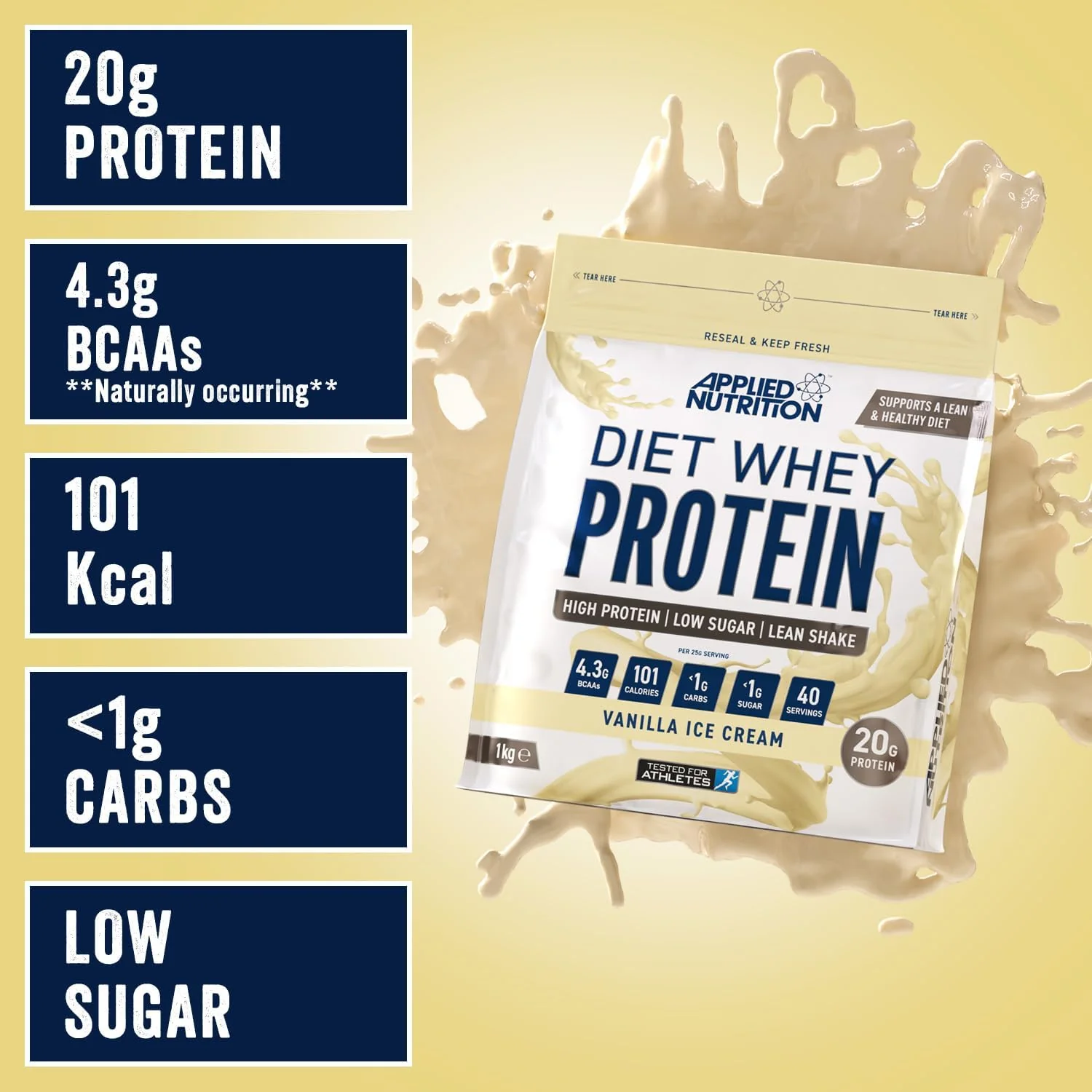 Applied Nutrition Diet Protein Vanilla Flavour 1kg - Image 3