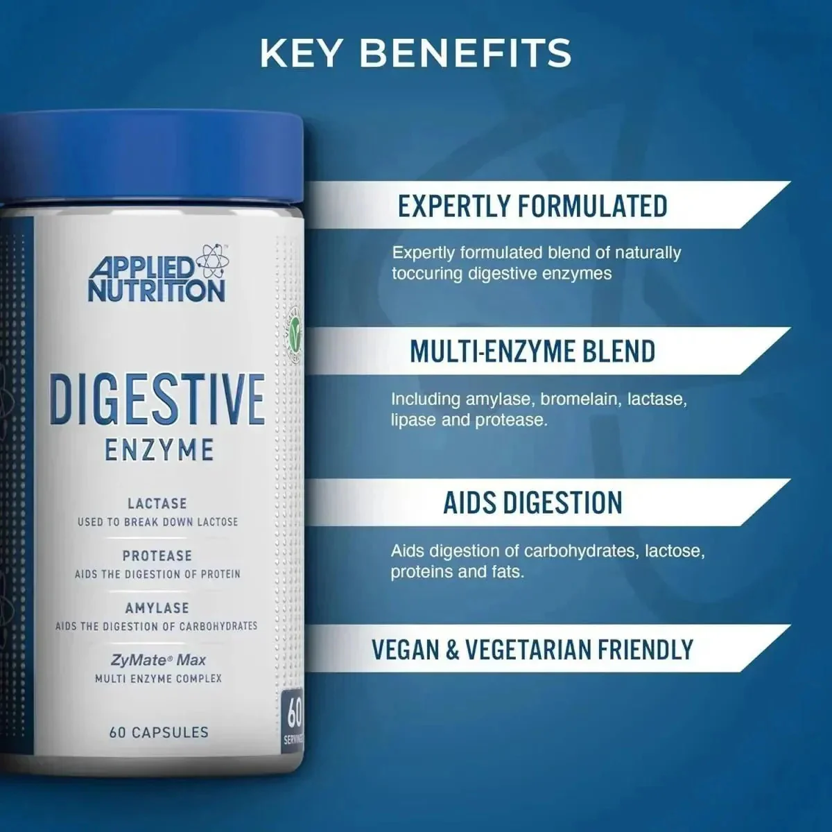 Applied Nutrition Digestive Enzyme 60 Capsules - Image 2