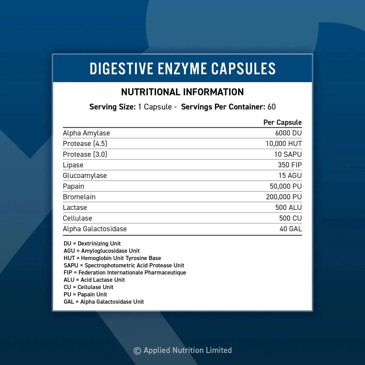 Applied Nutrition Digestive Enzyme 60 Capsules - Image 5