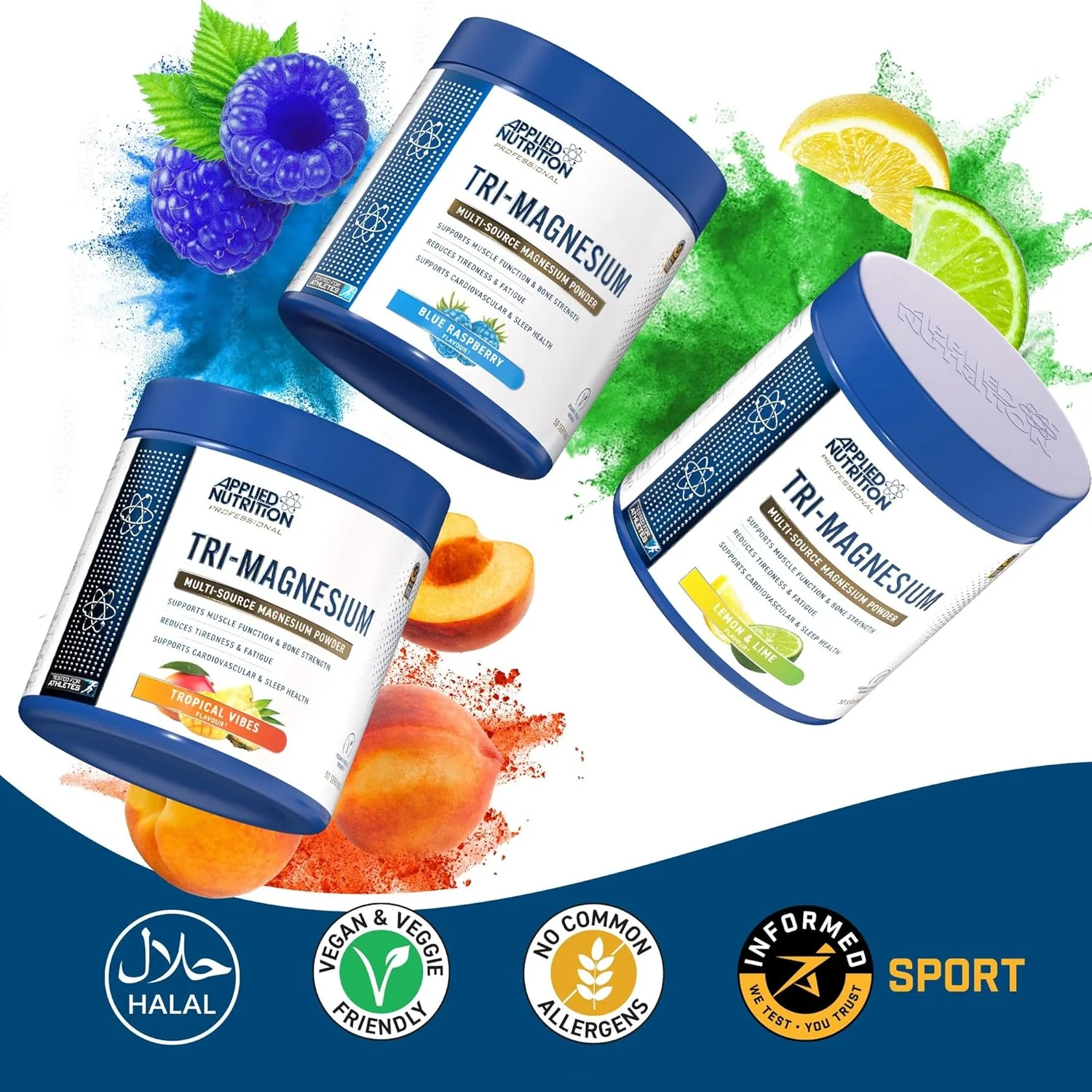 Applied Nutrition Tri Magnesium Powder Blue Raspberry Flavour 200g - Image 8
