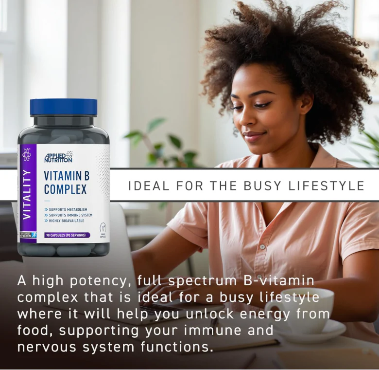 Applied Nutrition Vitality Vitamin B Complex 90 Capsules - Image 3
