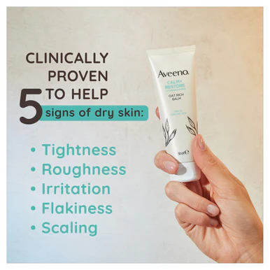 Aveeno Face Calm & Restore Ultra Rich Oat Cream Moisturiser 50ml - Image 2
