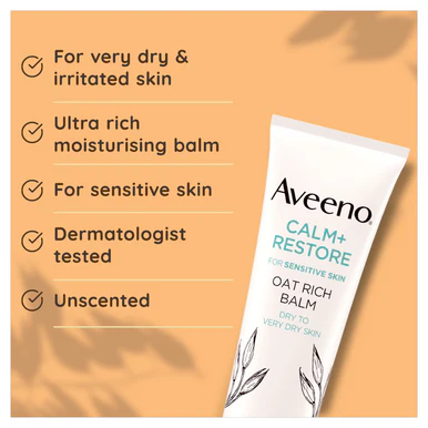 Aveeno Face Calm & Restore Ultra Rich Oat Cream Moisturiser 50ml - Image 3