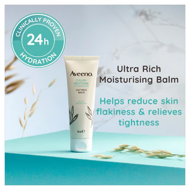 Aveeno Face Calm & Restore Ultra Rich Oat Cream Moisturiser 50ml - Image 4