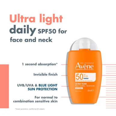 Avene Ultra Fluid Invisible SPF50 for Normal to Combination Skin 50ml - Image 2