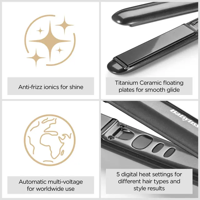 BaByliss Titanium Shine Hair Straightener - Image 3