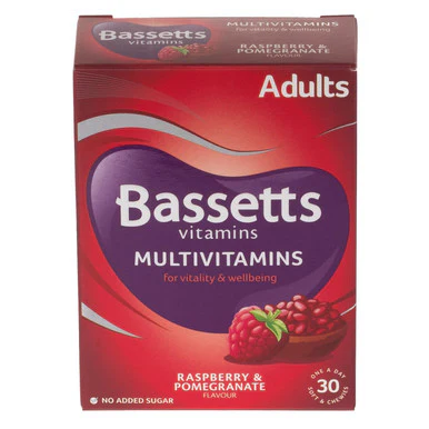 Bassetts Adult Multivitamins Raspberry & Pomegranate Flavour 30 Chewies