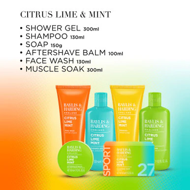 Baylis & Harding Citrus, Lime & Mint Men's Invigorating Shower & Prep Gift Set - Image 2