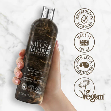 Baylis & Harding Elements Dark Amber & Fig Body Wash 500ml - Image 3