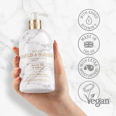 Baylis & Harding Elements White Tea & Neroli Hand Wash 500ml - Image 3