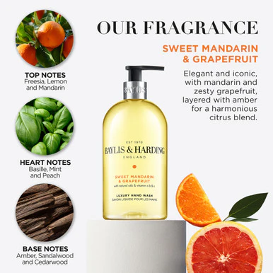 Baylis & Harding Sweet Mandarin & Grapefruit Hand Wash 500ml - Image 4