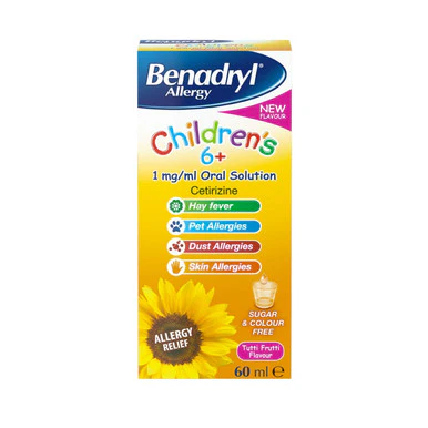 Benadryl Allergy Children's 6+ 1mg/ml Oral Solution 60ml