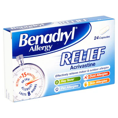 Benadryl Allergy Relief 24 Capsules - Image 3