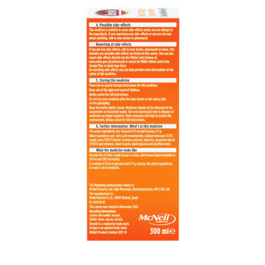 Benylin Dry & Tickly Cough Syrup 300ml - Image 4