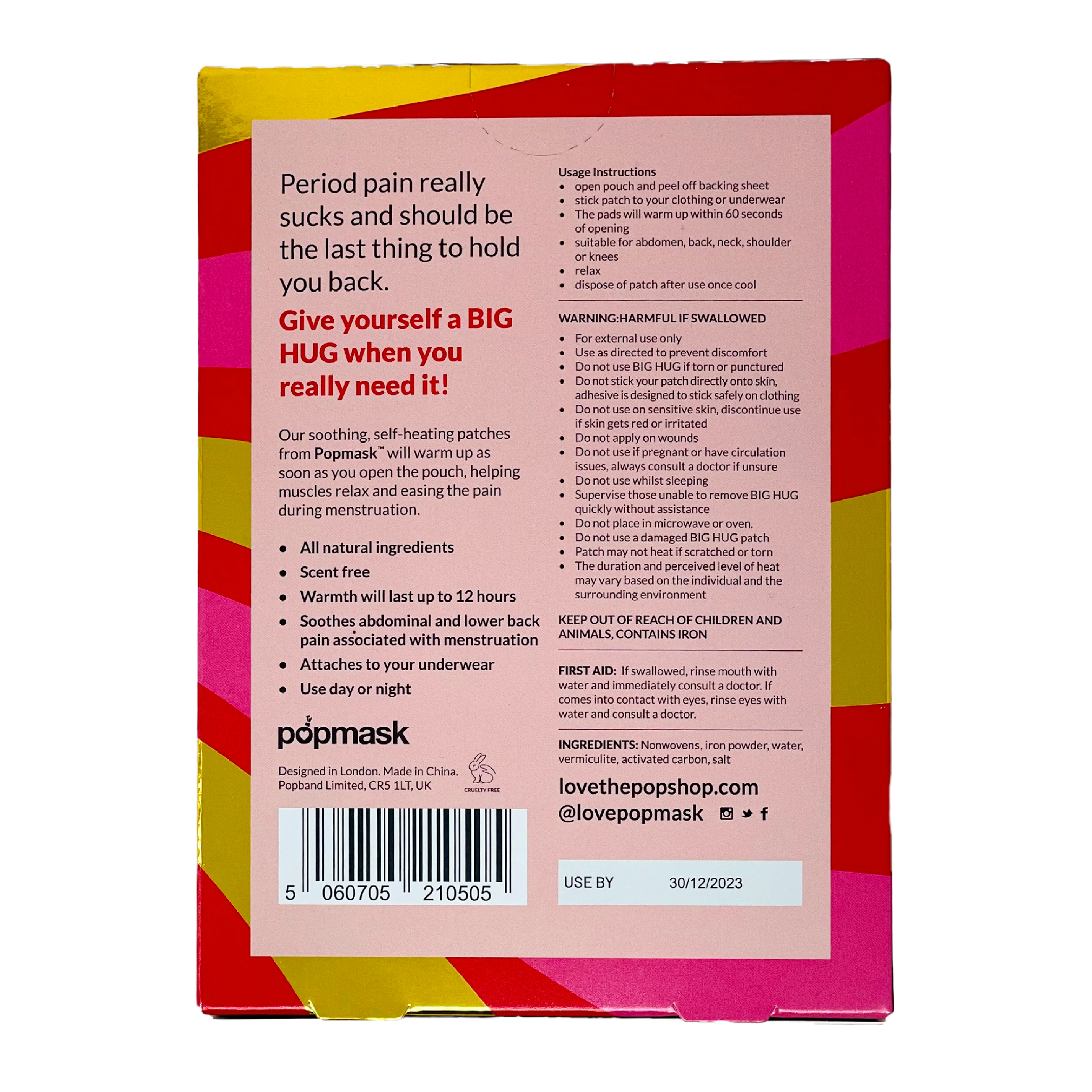Big Hug Self Heating Menstrual Cramp Patches (5 Pack) - Image 2