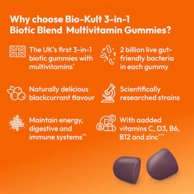 Bio-Kult 3in1 Biotic Blend Probiotic for Teens Blackcurrant 30 Gummies - Image 3