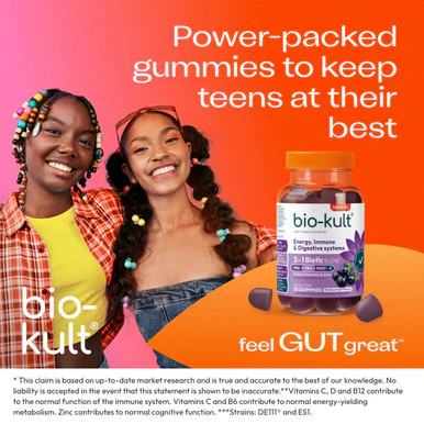 Bio-Kult 3in1 Biotic Blend Probiotic for Teens Blackcurrant 30 Gummies - Image 7