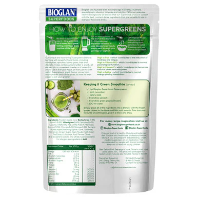 Bioglan Superfoods Supergreens 70g - Image 2