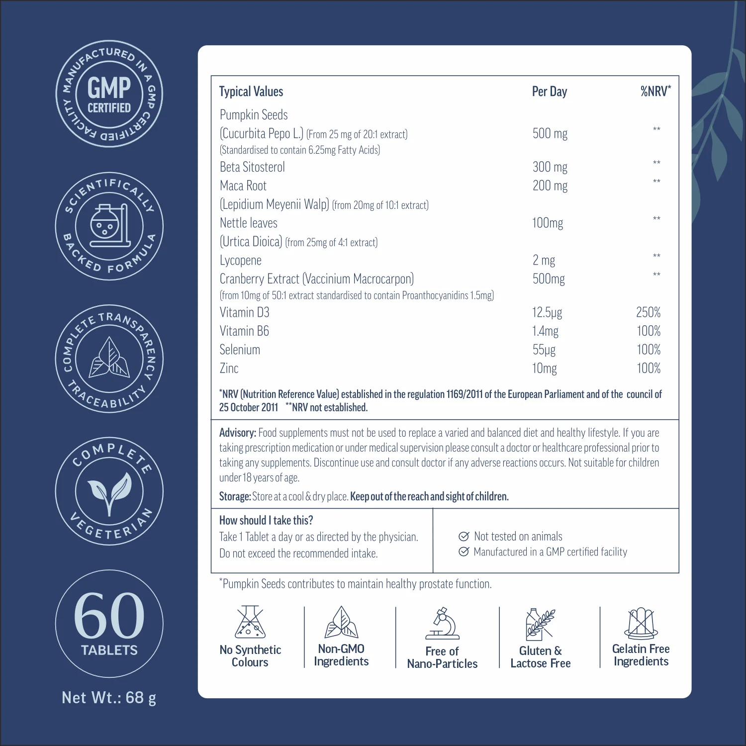 BioProstate Advanced Prostate & Testosterone Support 60 Tablets - Image 3