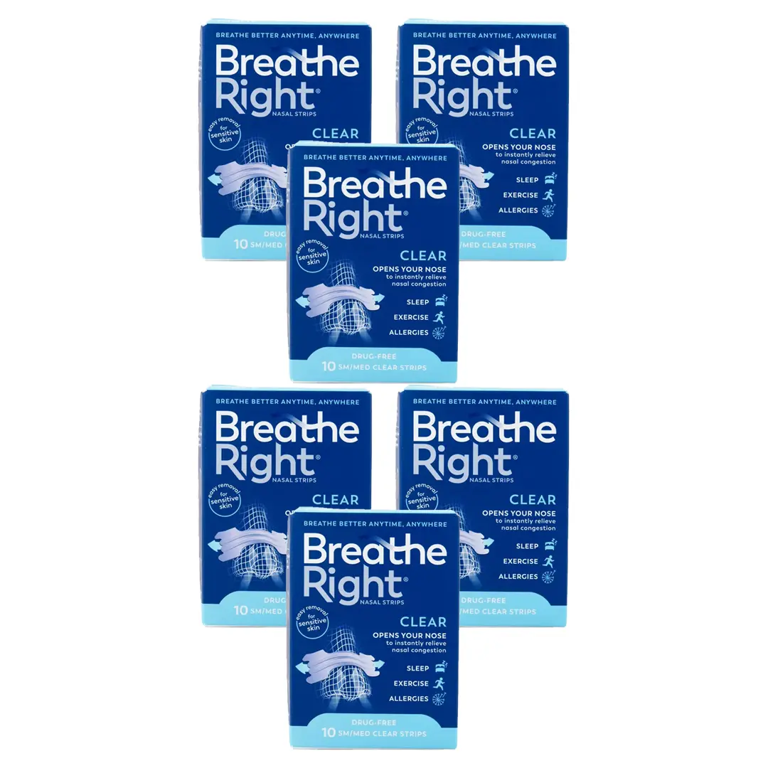 Breathe Right Nasal Strips Clear S/M 10s x 6