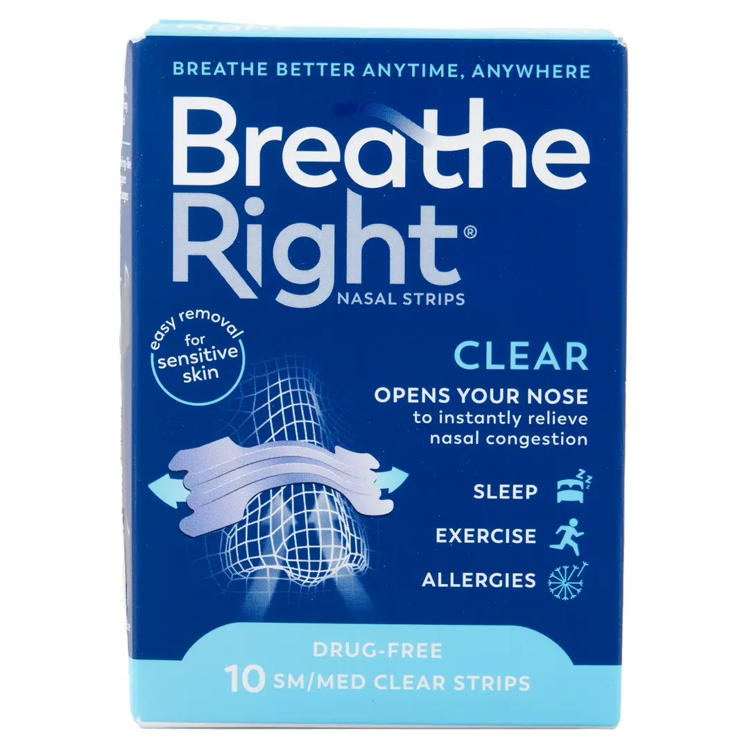 Breathe Right Nasal Strips Clear S/M 10s x 6 - Image 2