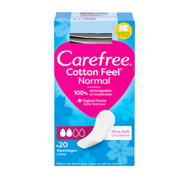 Carefree Cotton Unscented Pantyliners 20 Pack