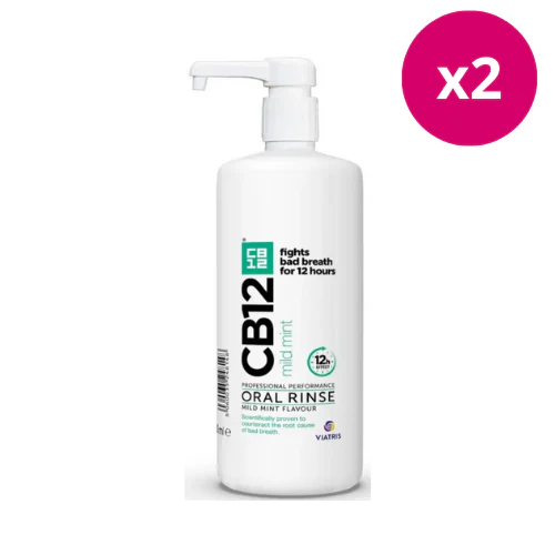 CB12 Mild Mint-Menthol Mouthwash 1L x 2