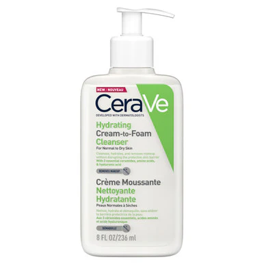 CeraVe Hydrating Cream to Foam Cleanser For Face & Body 236ml