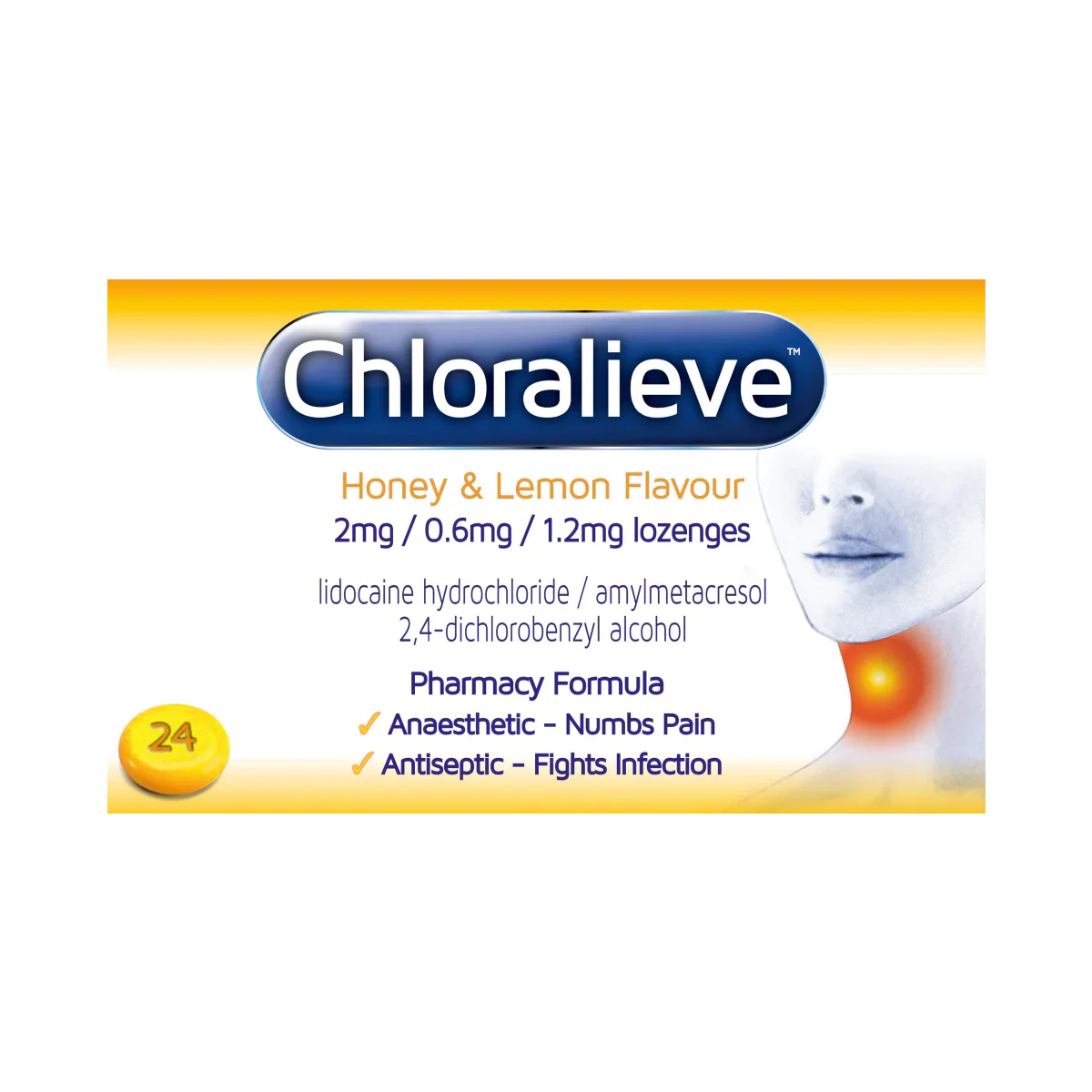 Chloralieve Honey & Lemon Sore Throat Lozenges