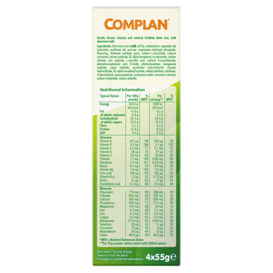 Complan Vanilla Nutritional Drink 4 x 55g Sachets - Image 4