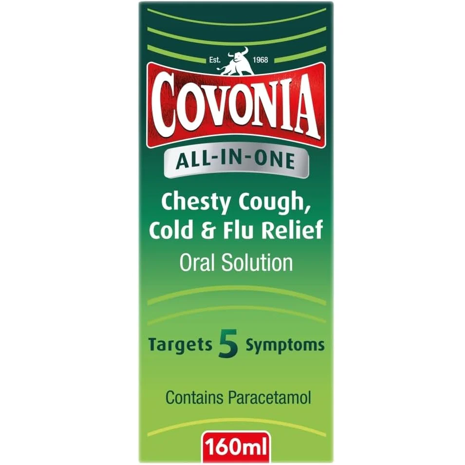 Covonia All-In-One Chesty Cough, Cold & Flu Relief 160ml
