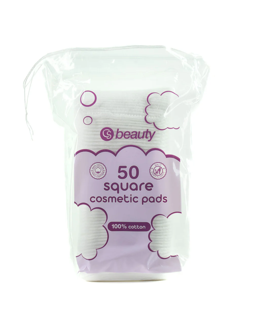 CS Beauty Square Cotton Wool Cosmetic Pad 50 Pads