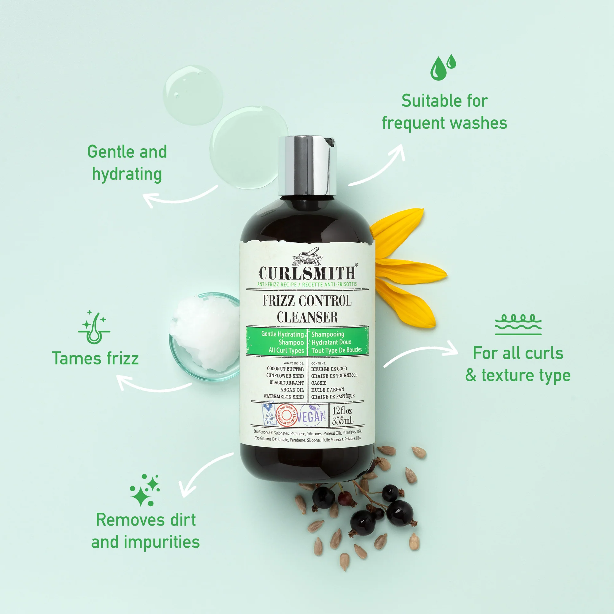 Curlsmith Frizz Control Cleanser 355ml - Image 2