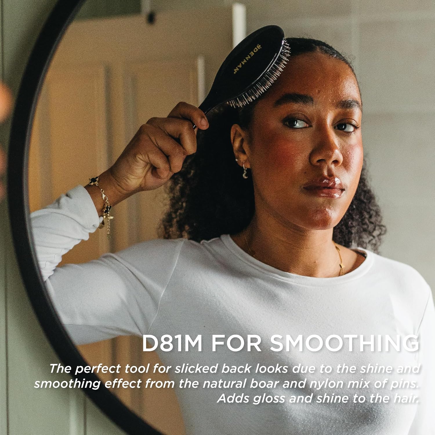 Denman D81M Medium Style & Shine Brush Black - Image 4