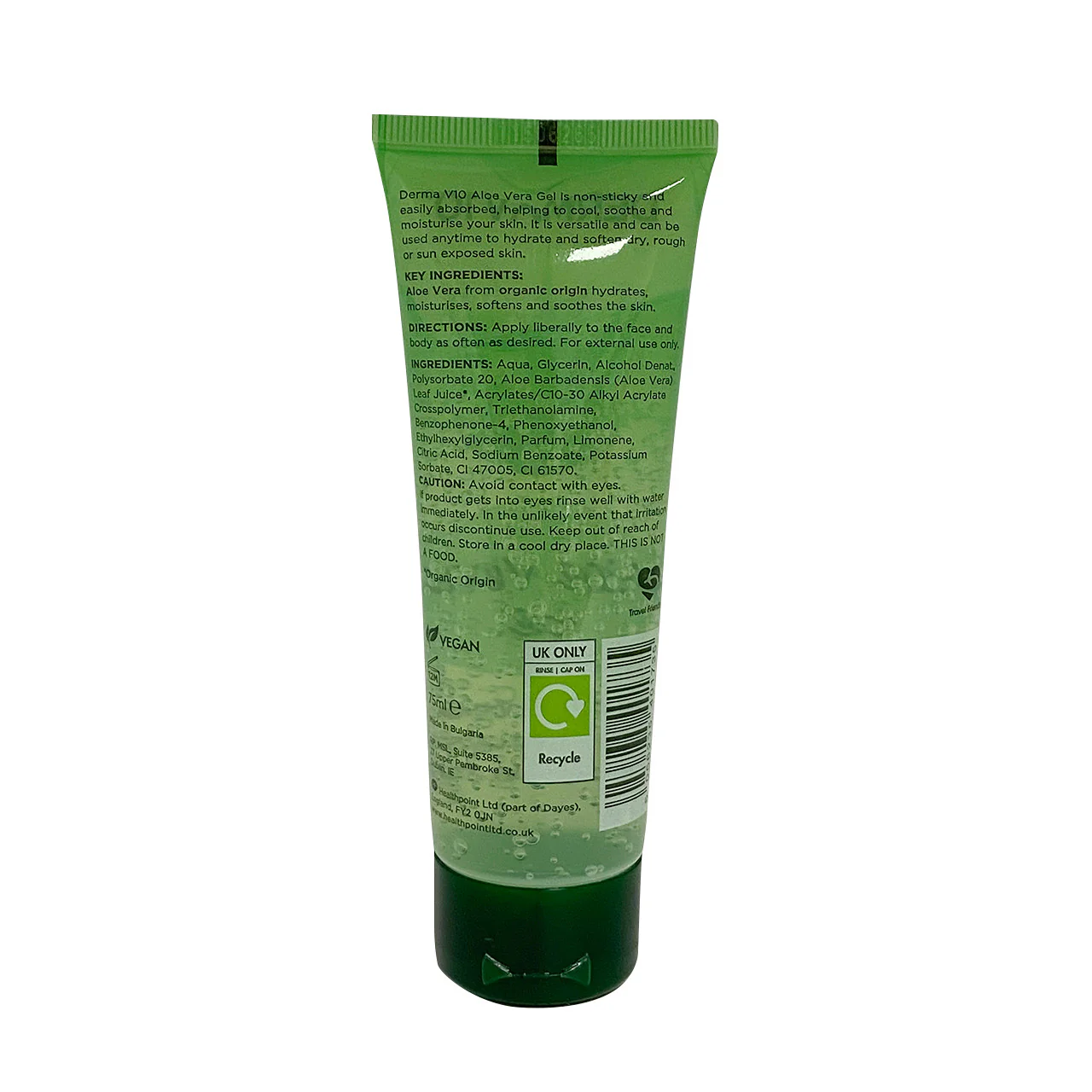 DermaV10 Aloe Vera Gel 75ml - Image 2